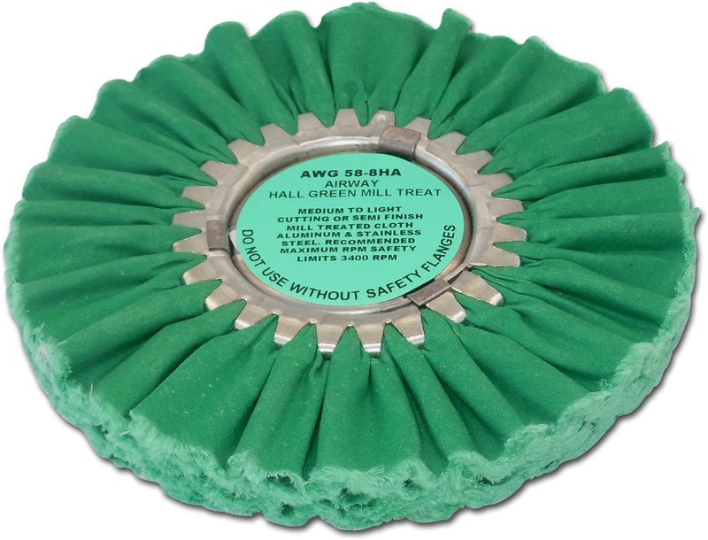 Custom Polishing Products Airway Buffing Wheels for Industrial Polishers, Big Rigs and Lifted Trucks. Made in The U.S.A.(Color - Green)